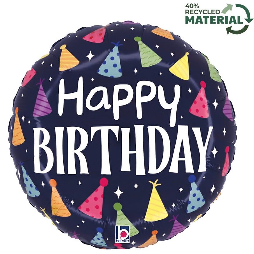 18-mpaoni-stroggilo-happy-birthday-kapela-_1 18'' Navy Μπαλόνι Birthday Hats