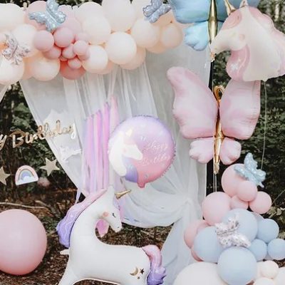 30'' Μπαλόνι Μονόκερος με Πεταλούδες