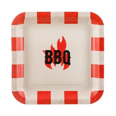 Χάρτινα Πιάτα - Τετράγωνα BBQ 6 τεμ