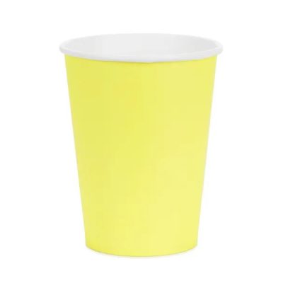 Κίτρινα Χάρτινα Ποτήρια 6 τεμ