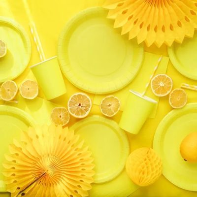 Κίτρινα Χάρτινα Ποτήρια 6 τεμ