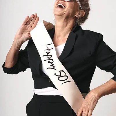 Κορδέλα Happy 50 κρεμ