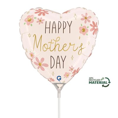 Mini Shape Μπαλόνι Καρδιά Elegant Happy Mother's Day