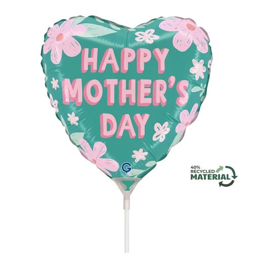 Mini Shape Μπαλόνι Καρδιά Mother's Day - Μαργαρίτες