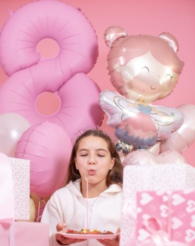 Μπαλόνια Αριθμοί Ματ Ροζέ 100 cm