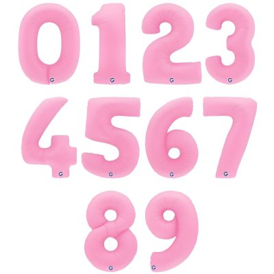 Μπαλόνια Αριθμοί Ματ Ροζέ 100 cm