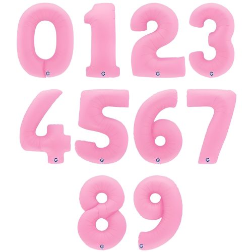 Μπαλόνια Αριθμοί Ματ Ροζέ 100 cm