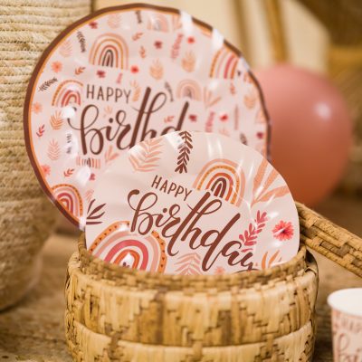 Πιάτα πάρτυ - Boho ουράνιο τόξο 8 τεμ