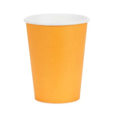 Πορτοκαλί Χάρτινα Ποτήρια 6 τεμ
