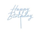 Topper Τούρτας Happy Birthday Απαλό Γαλάζιο