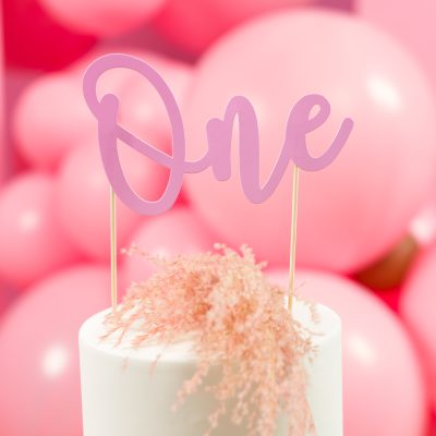 Topper Τούρτας - Ροζ ''One''