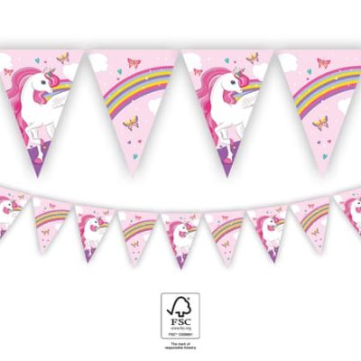 Τριγωνικά Σημαιάκια Μονόκερος Rainbow 230cm
