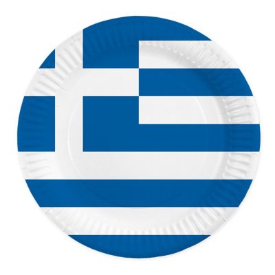 Χάρτινα Πιάτα - Ελληνική Σημαία 8 τεμ