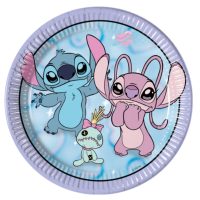Χάρτινα Πιάτα Φαγητού - Stitch & Angel 8 τεμ