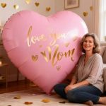 Γίγας Μπαλόνι ροζ Καρδιά - Love You Mom 160cm
