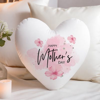 Μαξιλάρι Καρδιά Watercolor Happy Mother's Day