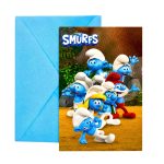 Προσκλήσεις πάρτυ Στρουμφάκια 6 τεμ