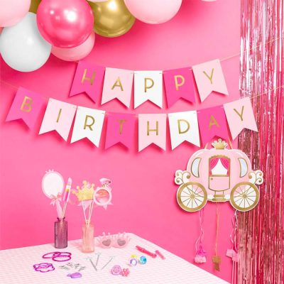 Ροζ & Φούξια Γιρλάντα Happy Birthday