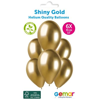 Σετ Μπαλόνια Shiny Gold 6 τεμ