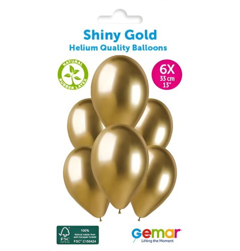 Σετ Μπαλόνια Shiny Gold 6 τεμ