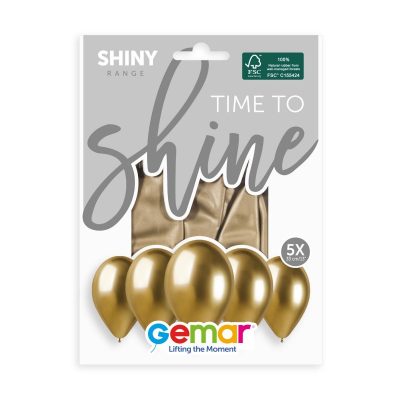 Shiny Χρυσά Λάτεξ Μπαλόνια 5 Τεμ