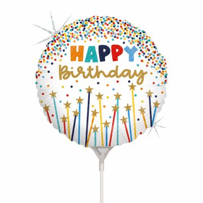 10 Mini Shape Μπαλόνι - Birthday Star Candles