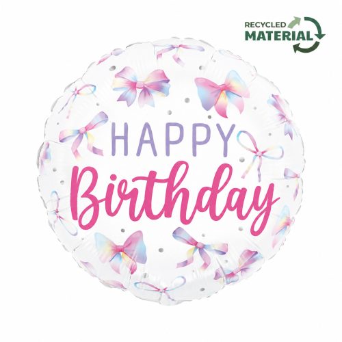 18'' Μπαλόνι με Φιόγκους - Happy Birthday
