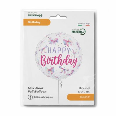 18'' Μπαλόνι με Φιόγκους - Happy Birthday