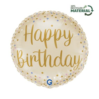 18” Μπαλόνι Μπεζ - Happy Birthday