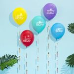 Σετ Μπαλόνια Happy Birthday με κορδέλες γιρλάντα 5 τεμ