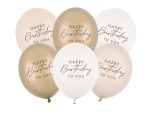 Σετ Μπαλόνια Μπεζ - Happy Birthday 6 τεμ