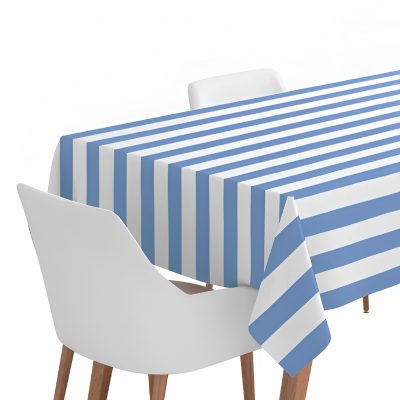 Τραπεζομάντηλο Αδιάβροχο - Γαλάζιο Ριγέ 120 cm x 180 cm