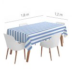 Τραπεζομάντηλο Αδιάβροχο - Γαλάζιο Ριγέ 120 cm x 180 cm
