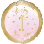 18″ Μπαλόνι Ροζ Χρυσό – 1st Birthday Girl