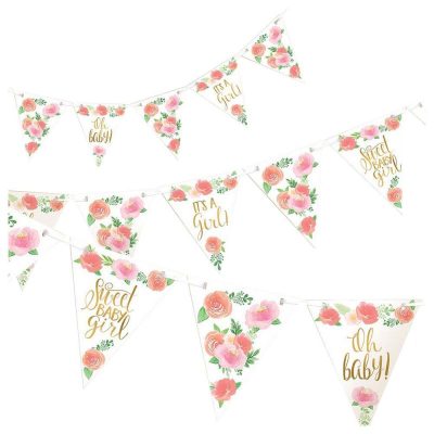 Baby Shower Σημαιάκια - Floral Girl 457 cm