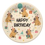 Χάρτινα Πιάτα Γλυκού - Capybara Happy Birthday 6 τεμ