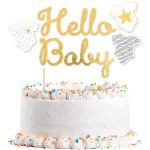 Χρυσό Διακοσμητικό Τούρτας - Hello Baby