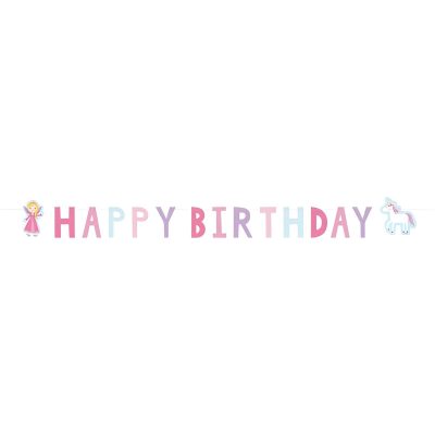 Γιρλάντα Happy Birthday - Νεράιδα & Μονόκερος 150cm
