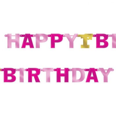 Μπάνερ Happy 1st Birthday κορίτσι 227cm
