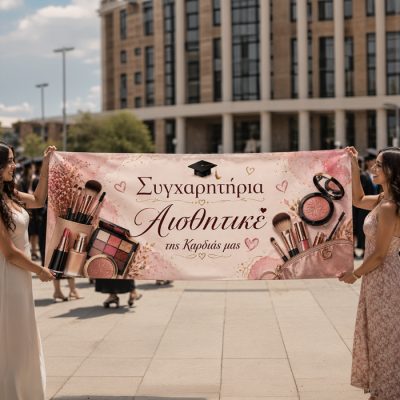 Πανό Αποφοίτησης - Συγχαρητήρια Αισθητικέ της Καρδιάς μας