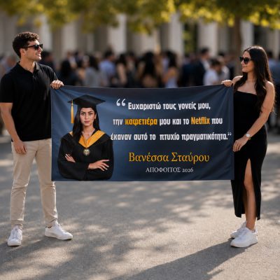 Πανό Αποφοίτησης με Φωτογραφία και Αφιέρωση