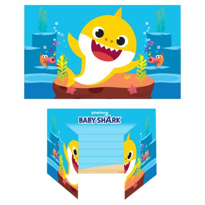 Προσκλήσεις πάρτυ Baby Shark 8 τεμ
