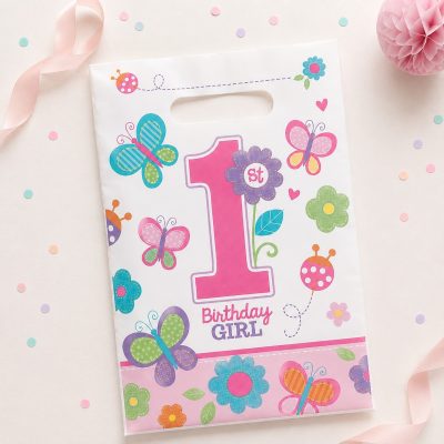 Σακουλάκια για δωράκια 1st Birthday Girl 8 τεμ