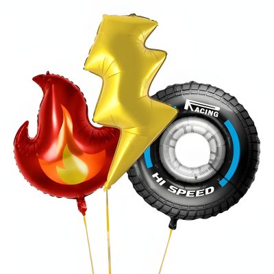 Σετ Μπαλόνια Racing – Κεραυνός, Φλόγα & Ρόδα