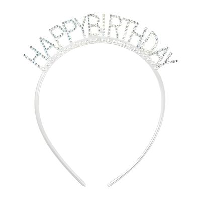 Στέκα Ασημί με Στρασάκια - Happy Birthday