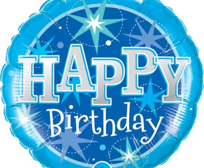 18" Μπαλόνι Happy Birthday Blue Sparkle